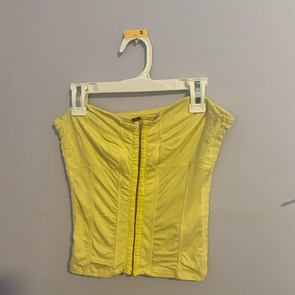 FREE PEOPLE yellow corset tube top